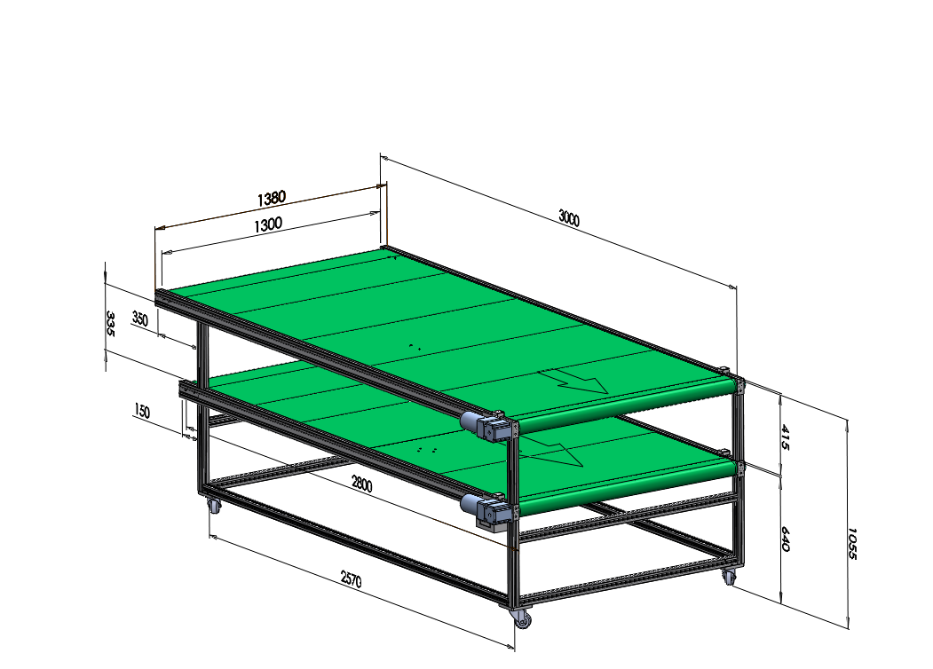 3米雙層皮帶輸送機(jī)